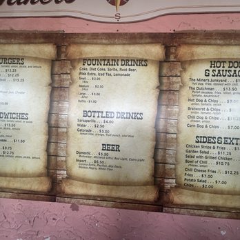 Goldfield Ghost Town - Menu at the Miners Grill - Landmarks & Historical Buildings Near Me - Apache Junction, Arizona