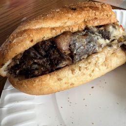 Steak and cheese extra burnt. Steak and cheese extra burnt.