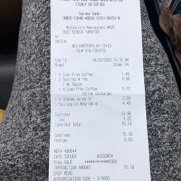 Receipt from terrible service Receipt from terrible service