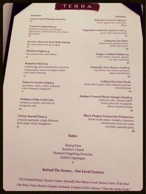 Menu photo 7 Terra Santa Fe, NM