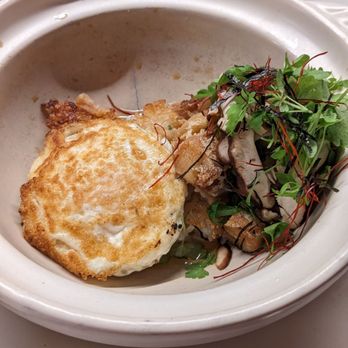 Uchiko Austin - Pork Belly with fried egg - Sushi Bars Near Me - Austin, Texas Uchiko Austin - Pork Belly with fried egg - Sushi Bars Near Me - Austin, Texas