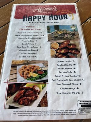 Menu photo 3 Alonzo's Oyster Bar Key West, FL Menu photo 3 Alonzo's Oyster Bar Key West, FL