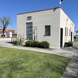 Walnut Park - Restrooms by the right side of structure.