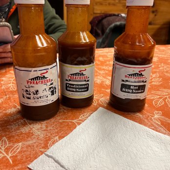 Preacher's Smokehouse - 3 sauces - Barbeque Near Me - Sevierville, Tennessee Preacher's Smokehouse - 3 sauces - Barbeque Near Me - Sevierville, Tennessee