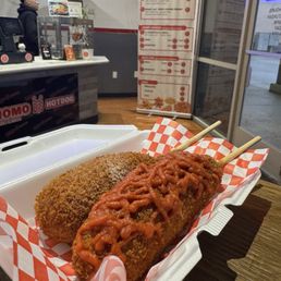 Pizza hotdog and regular hotdog Pizza hotdog and regular hotdog