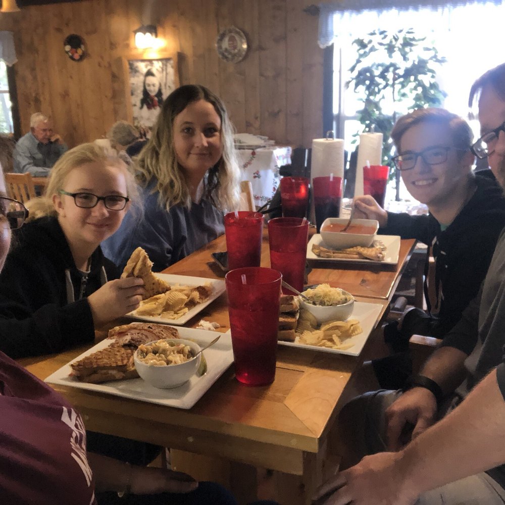 A happy group ready to chow down.