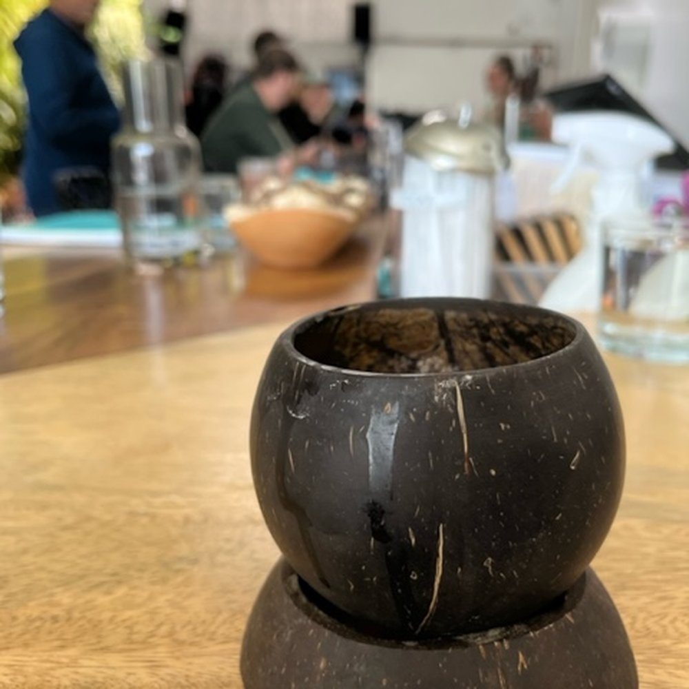 Bula! Kava is served in this coconut cups. Bula! Kava is served in this coconut cups.