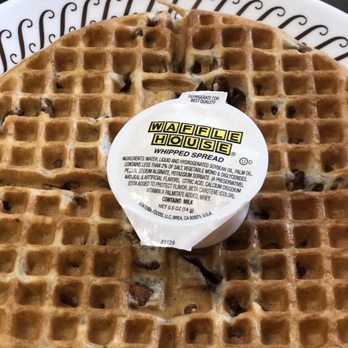 Waffle House - Pecan waffle (there's no skimping in the pecans here - yum!) - Breakfast & Brunch Near Me - Hardeeville, South Carolina