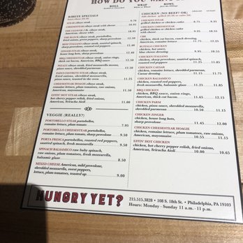 Cleavers - Menu 11/2020 - Cheesesteaks Near Me - Philadelphia, Pennsylvania