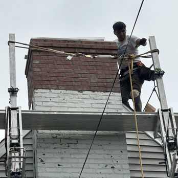 A1 Gutters and Roofing - Rebuilding upper section of chimney - Roofing Near Me - Garfield, New Jersey