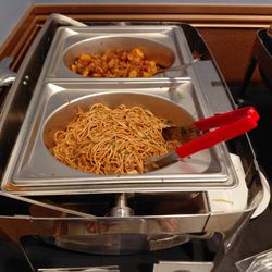Katha Kitchen - Veg noodles (bottom) & potato dish