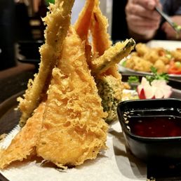 The tempura had a light fluffy texture. Just right The tempura had a light fluffy texture. Just right