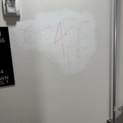 Graffiti still visible