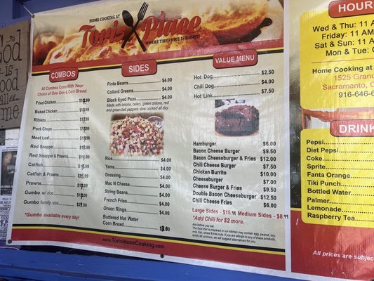 Menu photo 7 Tori's Place Sacramento, CA Menu photo 7 Tori's Place Sacramento, CA
