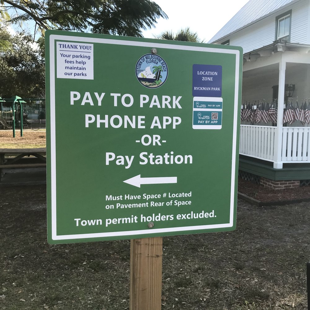 Ryckman Park - Parking sign - Parks Near Me - Melbourne Beach, Florida Ryckman Park - Parking sign - Parks Near Me - Melbourne Beach, Florida