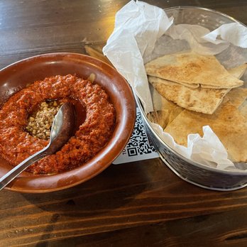 Old City Cafe & Grill - Mouhamara Dip and pita - Middle Eastern Near Me - Cranford, New Jersey