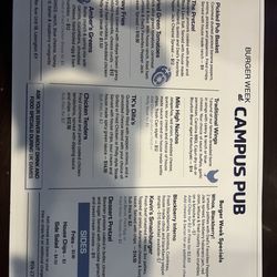 Campus Pub - Menu