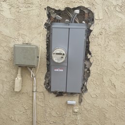 Before picture.  Had a new electrical box installed.  This was what I asked FSS to fix.