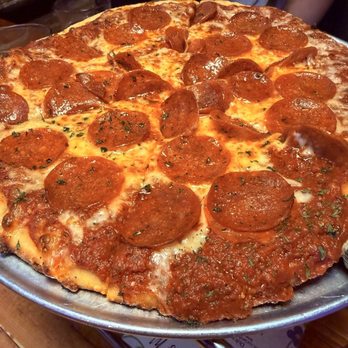 Main St Pizzeria and Beer Garden - NY style pepperoni pizza - Pizza Near Me - Buda, Texas Main St Pizzeria and Beer Garden - NY style pepperoni pizza - Pizza Near Me - Buda, Texas