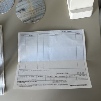 Novato Pediatric Dentistry - Blank invoice. - Pediatric Dentists Near Me - Novato, California