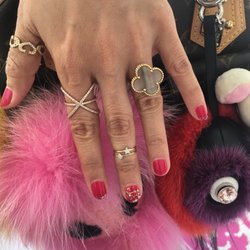 Pasadena Art Walk - Luv my dainty 14K fine jewelry micro-pave diamond midi/knuckle rings from ViLing Designs. Couldn't decide, so he got me both..