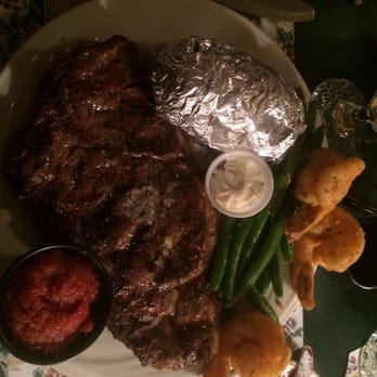 Chamberlin's Ole Forest Inn - 16 oz ribeye special with shrimp. - Bed & Breakfast Near Me - Curtis, Michigan