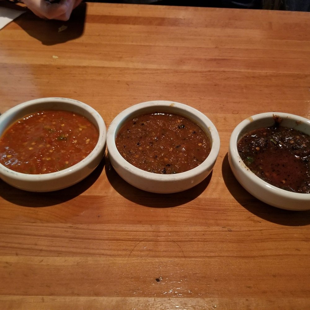 Cantina Laredo - Mild, medium, and hit dips provided by our server - Mexican Near Me - Jacksonville, Florida Cantina Laredo - Mild, medium, and hit dips provided by our server - Mexican Near Me - Jacksonville, Florida
