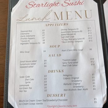 Starlight Sushi - Lunch menu part 1 - Japanese Near Me - Encino, California Starlight Sushi - Lunch menu part 1 - Japanese Near Me - Encino, California