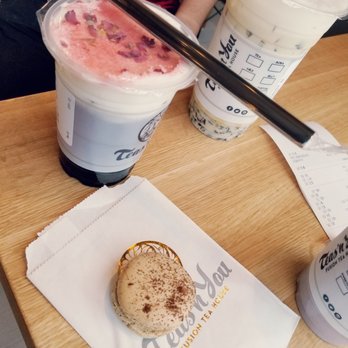 Teas'n You - White rose cream tea & Viet coffee macaron - Bubble Tea Near Me - Vienna, Virginia Teas'n You - White rose cream tea & Viet coffee macaron - Bubble Tea Near Me - Vienna, Virginia