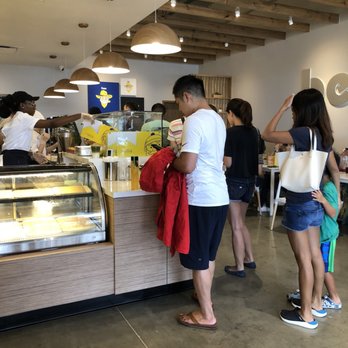 Beard Papa's - There often are two areas that people are standing. To order, stand in the line parallel to the hanging counter lights. - Bakeries Near Me - Katy, Texas