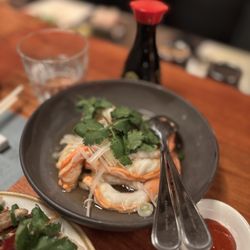 Mr Wong - Queensland king prawns  Steamed with ginger, shallots, and white soy