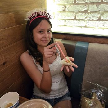 Luna Grill Palm Desert - Birthday girl w Baklava! - Greek Near Me - Palm Desert, California Luna Grill Palm Desert - Birthday girl w Baklava! - Greek Near Me - Palm Desert, California