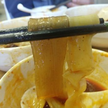 Eden Noodles Cafe - Kumura noodle (left) and hand shaven noodle (right) - Chinese Near Me - Auckland, AUK