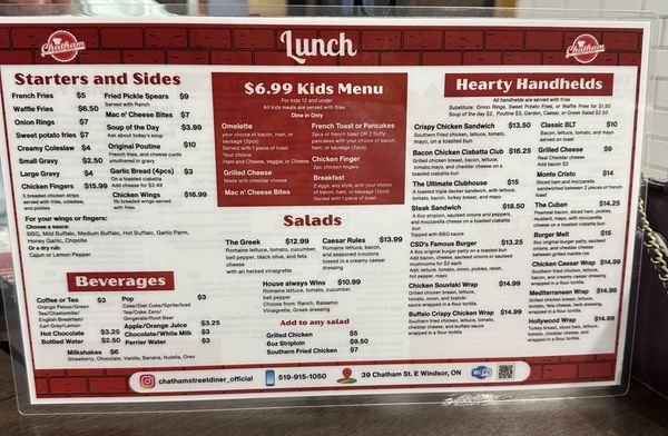Menu photo 1 Chatham Street Diner Windsor, ON Menu photo 1 Chatham Street Diner Windsor, ON