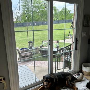Iron Crafters - The inside of the sliding glass door. You can see we have big dogs. So the color goes all the way through in case they scratch at it - Fences & Gates Near Me - Louisville, Kentucky