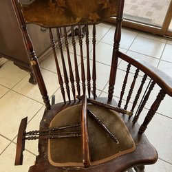 Furniture Medic by Bespoke Restoration - Missing spindle and broken arm.