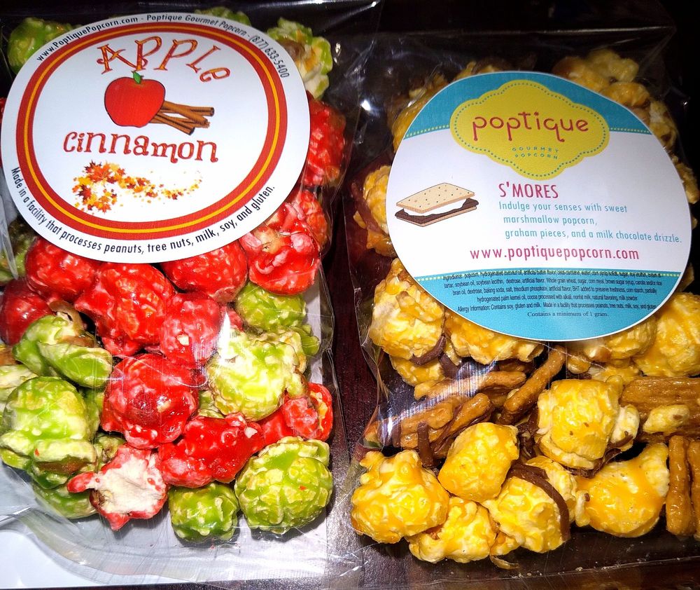 Poptique Popcorn Logo