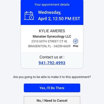 Manatee Gynecology - Appointment reminder. - Diagnostic Imaging Near Me - Bradenton, Florida Manatee Gynecology - Appointment reminder. - Diagnostic Imaging Near Me - Bradenton, Florida
