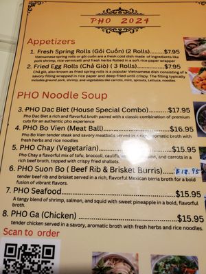Menu photo 4 Pho 2024 Columbus, OH