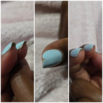 Green Nail - Gel nails done on Monday were already chipping by Thursday (5 chipped nails over 1st 5 days) - Nail Salons Near Me - Sherman Oaks, California Green Nail - Gel nails done on Monday were already chipping by Thursday (5 chipped nails over 1st 5 days) - Nail Salons Near Me - Sherman Oaks, California