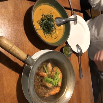 Fish Cheeks - Crab aob woosen (bottom) and coconut crab curry (top) - Seafood Near Me - New York, New York Fish Cheeks - Crab aob woosen (bottom) and coconut crab curry (top) - Seafood Near Me - New York, New York