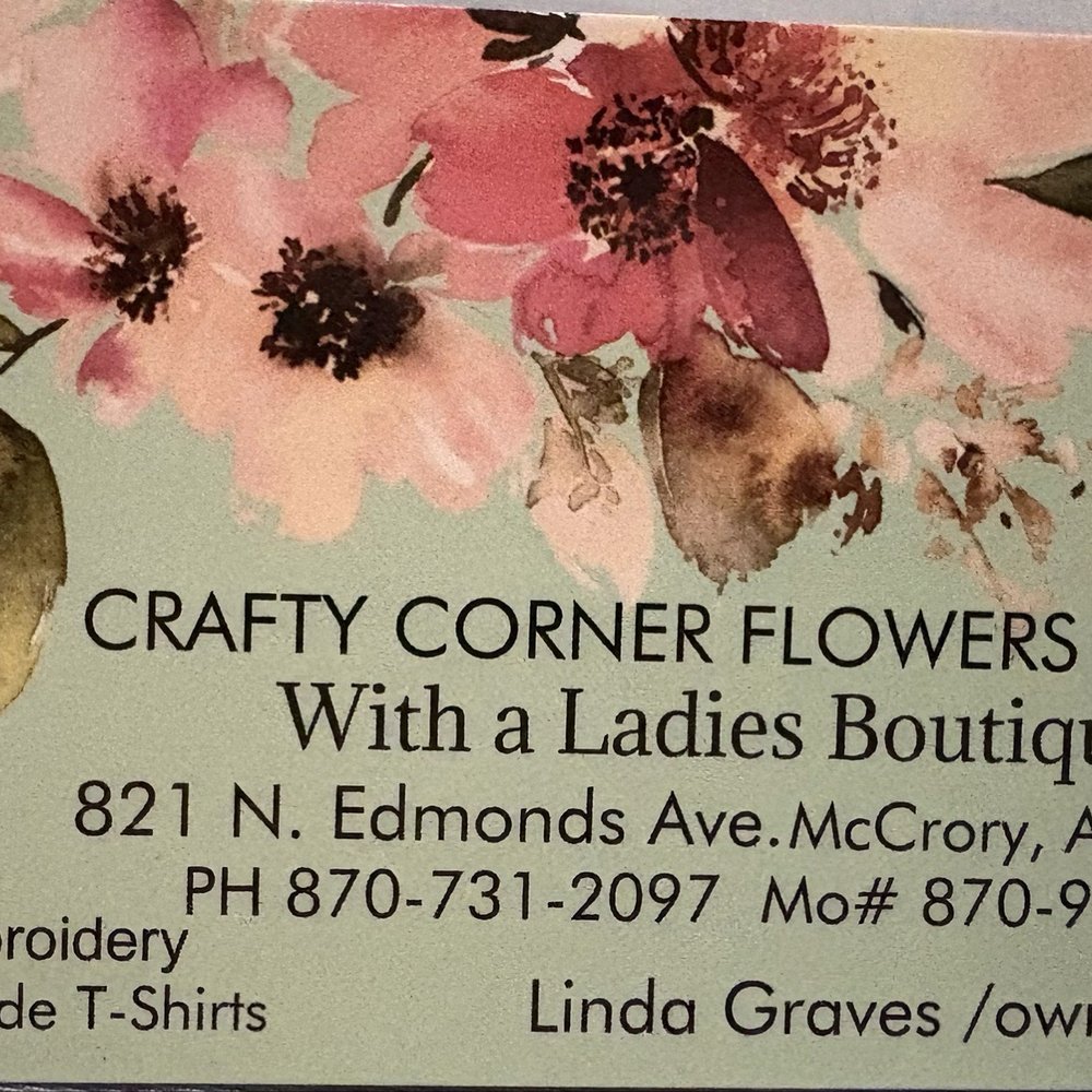 Crafty Corner Flowers & Gifts - business card - Florists Near Me - McCrory, Arkansas Crafty Corner Flowers & Gifts - business card - Florists Near Me - McCrory, Arkansas