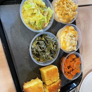 Horn Barbecue - Mac and cheese, corn bread, sweet yam, collard greens, cabbage, potatoes - Barbeque Near Me - Elk Grove, California