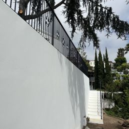 Finished wall and stairs.
