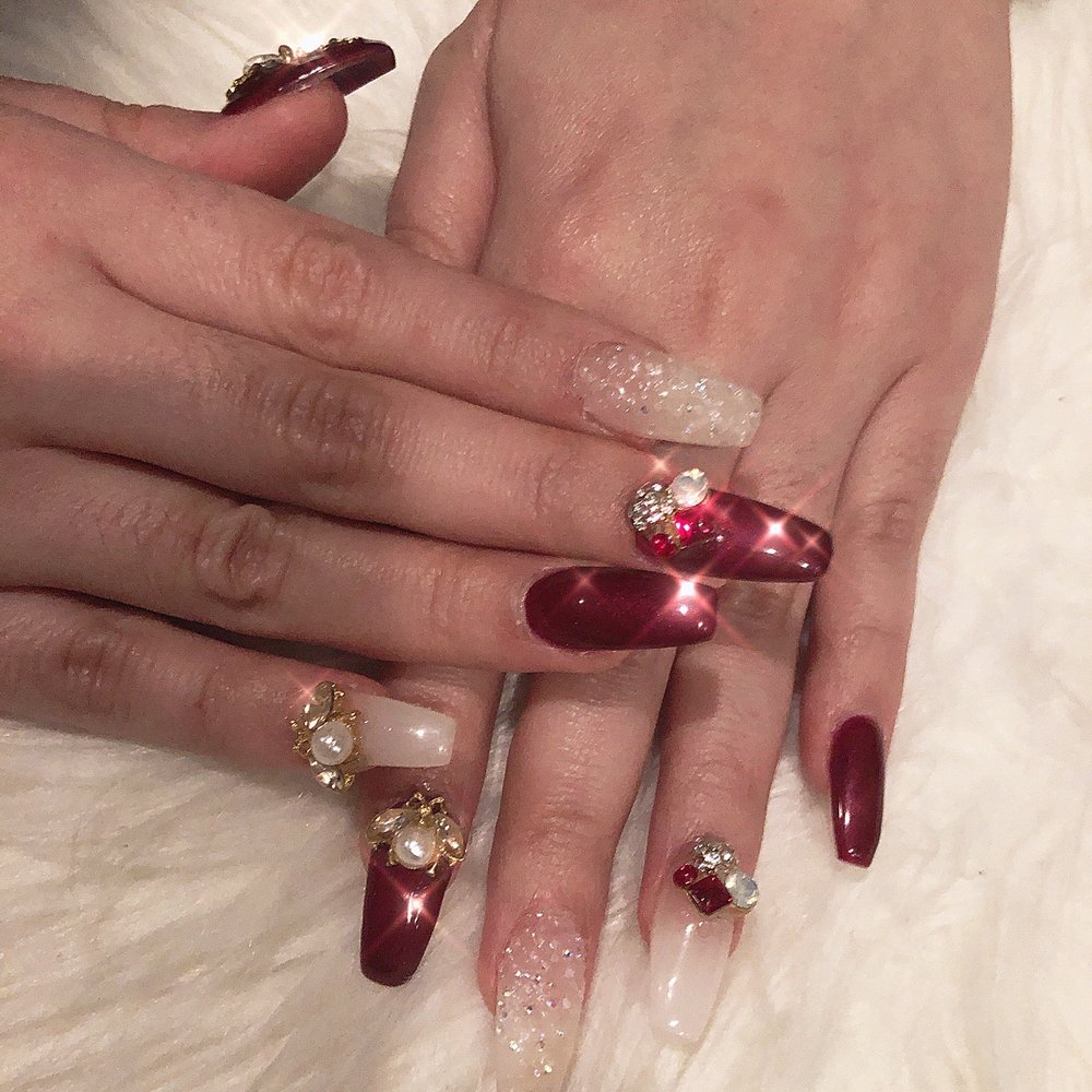 Crystal Nail - Christmas 3D nails by Lin ! Got a lot of compliments and they're SO pretty! - Nail Salons Near Me - San Francisco, California Crystal Nail - Christmas 3D nails by Lin ! Got a lot of compliments and they're SO pretty! - Nail Salons Near Me - San Francisco, California