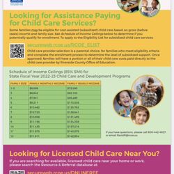 Need help paying for childcare? At Parkside Daycare we accept most government programs.