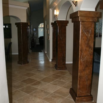 Lisa Bryant Faux Finishes - Faux painted columns. Originally Columns were textured, then smoothed out, faux marble faux finish, sealed - Interior Design Near Me Lisa Bryant Faux Finishes - Faux painted columns. Originally Columns were textured, then smoothed out, faux marble faux finish, sealed - Interior Design Near Me