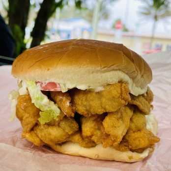 The Bantam Chef - Fish Sandwich - they don't skimp on the fish! - Seafood Near Me - Bunnell, Florida