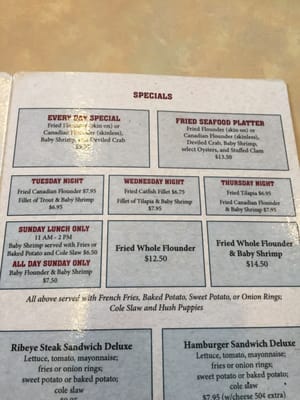 Menu photo 4 Harbor Inn Seafood Hickory, NC