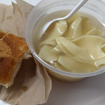 Soup Shoppe - Lunch portion of soup for $7 comes with bread and banana or apple. This is supposed to be chicken noodle soup by the way... - Soup Near Me - Basking Ridge, New Jersey Soup Shoppe - Lunch portion of soup for $7 comes with bread and banana or apple. This is supposed to be chicken noodle soup by the way... - Soup Near Me - Basking Ridge, New Jersey